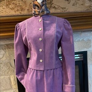 Molly Parnis Ultra Suede Suit w/Matching Belt